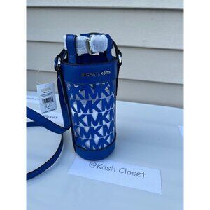 Michael Kors Water Bottle Crossbody Holder MK Giftable Electric Blue